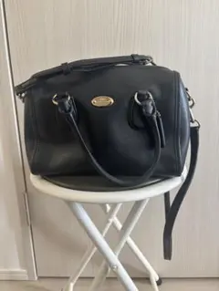 COACH ブラック レザー ハンドバッグ ショルダーバッグ