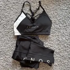 CRONOS スポーツブラ&レギンスブラック×ホワイト