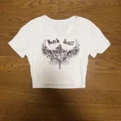 ホワイト プリント チビTシャツ VOLCAN&APHRODITE