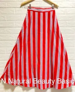 【N.Natural Beauty Basic】ストライプフレアスカートのサムネイル