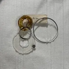 ANEMONE フープピアスセット クリア シルバー ゴールド