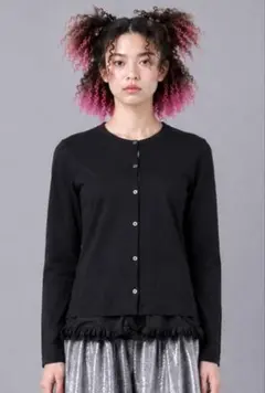 COMME des GARÇONS 裾フリル カーディガン ブラック XSのサムネイル
