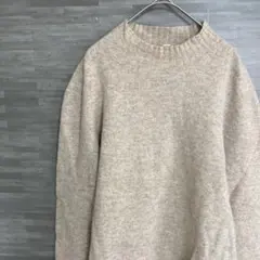 UNIQLO ベージュ クルーネックセーター XL ウール100%