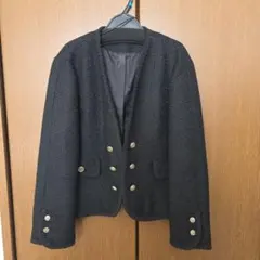 ZARA ノーカラーブラックジャケット M