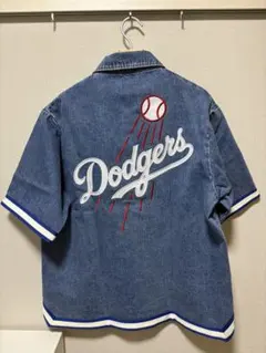 【新品】2枚セットDodgers × KITH デニムシャツ 刺繍ロゴのサムネイル