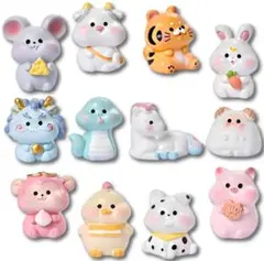 新品　ミニ干支動物フィギュア 12個セット