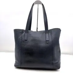 【美品】 TOD’S トッズ ペーパー レザー トートバッグ A4 肩掛け 紺のサムネイル