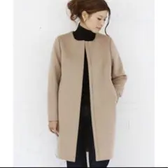 ▼定番✨ミューズドゥドゥーズィエムクラス ウール100% ノーカラロングコート 2025年最新】ドゥーズィエムクラス ノーカラー コートの人気