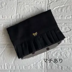 ハンドメイド⭐︎移動ポケット⭐︎ブラック×ブラックフリル×水玉×リボン