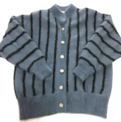 Black Jigez アンゴラ ストライプ ニット セーター カーディガン