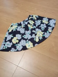 anyFAM 花柄フレアスカート ネイビー 120