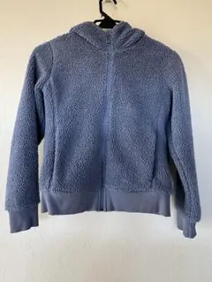 ブルー フード付き ボアジャケット