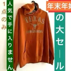 スウェット　パーカー フーディ　人気　LONGHORNS used 古着　XL