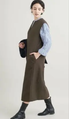 ブラウン ロングワンピース