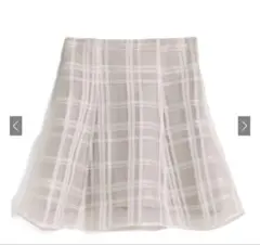 インパン裏地付きチェック柄フレアミニスカート[tu1028]