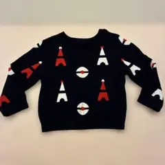 Jacadi エッフェル塔模様ニットセーター 18M/81cm