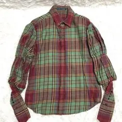 ラルフローレン✨チェック シャツ ブラウス 比翼ボタン パフスリーブ 長袖