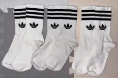 adidas スリーストライプス クルーソックス 3足組