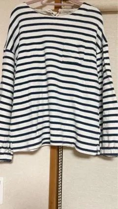 サマンサモスモス SM2 ナチュラル ボーダー 後ろリボン プルオーバー