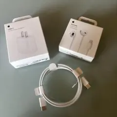 【ほぼ新品未使用】Apple純正アダプタ,ケーブル,イヤホンセット