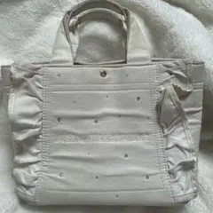 JILLSTUART ビジューフリルトートバッグ ピンクポッピン 小