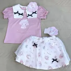 サンリオ マイメロ　セーラー　半袖　Tシャツ ショートパンツ　90 2点セット