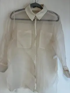 ZARA シースルー ベージュシャツ