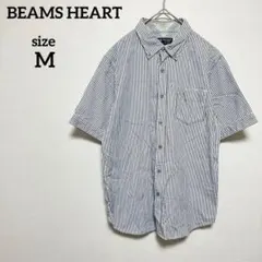BEAMS HEART 半袖シャツ　M ストライプ　メンズ　カジュアルのサムネイル