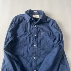 Hollister シャツ ダークブルー　Sサイズのサムネイル