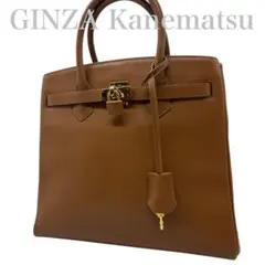 【美品】GINZA Kanematsu レザーバッグ銀座かねまつ　711