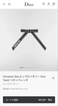 ⭐️ほぼ未使用⭐️ クリスチャンディオール バレッタ リボン CDロゴ 