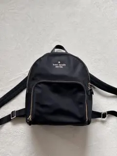 【美品】kate spade 黒 ブラック ゴールド 金具 ミニバック リュック