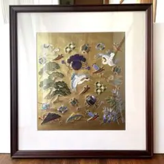 羽田登喜男 鴛鴦 額装 刺繍画 羽田登喜男 鴛鴦 額装 刺繍画 - メルカリ