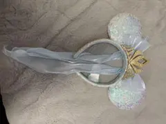 ディズニー ミッキー型カチューシャ 青色ラメ耳