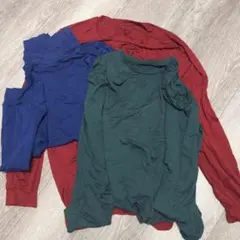 ユニクロ　ヒートテック　長袖　セット 青 緑 赤