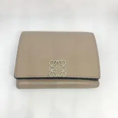 LOEWE アナグラム トライフォールド 三つ折り財布 ベージュ