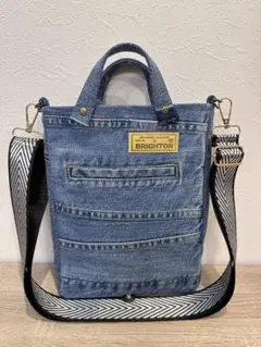 デニム　リメイク　バッグ　Gジャン　ショルダーバッグ　サコッシュ　ハンドメイド