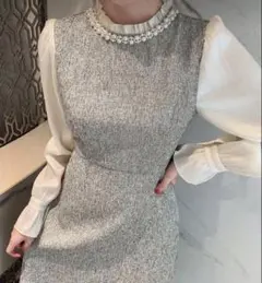 パールフォーマルスカートスーツオケージョンワンピースお呼ばれドレス骨格ストレート