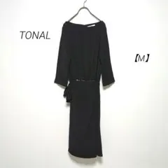 TONALトーナル【М】巻きスカート風ワンピース♡花柄 バックオープンのサムネイル