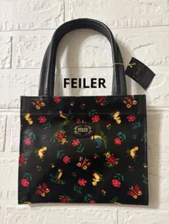 新品・タグ付】FEILER フェイラー ハイジ ミニトートバッグ PVC 黒 