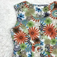 Liebe カラフル　花柄　ノースリーブ　ワンピース