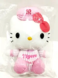 ハローキティ × 阪神タイガース コラボぬいぐるみキーホルダーピンクユニフォーム