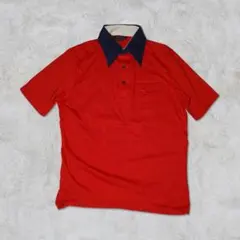 Kingsport 70s ポロシャツ XL 赤 シンガポール製　ヒッピーのサムネイル