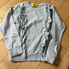 。女の子スゥエット。水色トレーナー。DRC フリル付きトレーナー 130