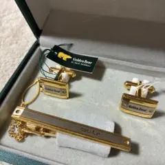 未使用　ゴールデンベア　ネクタイピン　カフスボタン　セット売り　ゴールド　金金具