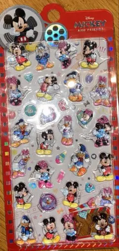 ディズニー　ミッキー ボンボンドロップシール赤　(正規品)