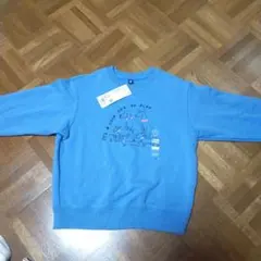 ま*る様 UNIQLO 120cm トレーナー 青 犬イラスト