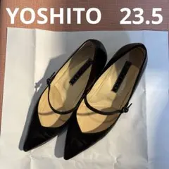 YOSHITO本革パンプス23.5ブラックのサムネイル