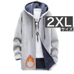 【美品】ジップアップカーディガン★2XL★メンズ★冬服★裏起毛★厚手★防寒★快適