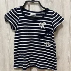 CLOSSHI キッズ 半袖Tシャツ ボーダー リボン 100cmのサムネイル